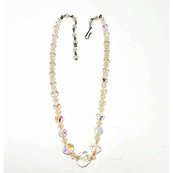 Sparkling MCM Aurora Borealis Faceted Glass Beads 15-16" Vintage Stunning VGC! - Picture 5 of 9